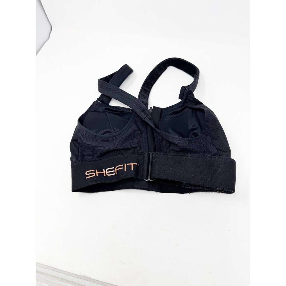 SHEFIT Black Front-Zip High-Support Sports Bra - Picture 5 of 5